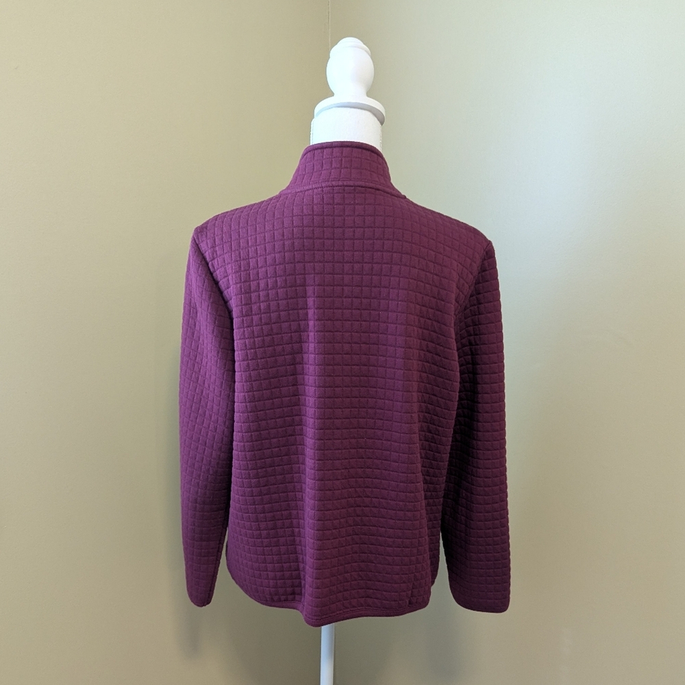 Karen Scott Sport Burgundy Zippered Jacket - Picture 8 of 8